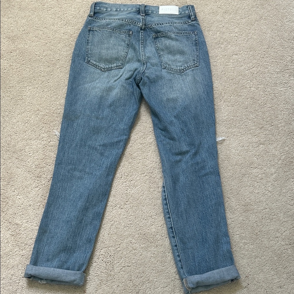 Pistola | Light Blue Relaxed Fit Distressed Straight Leg Jeans | 26 | In 26”-28” - Picture 6 of 12